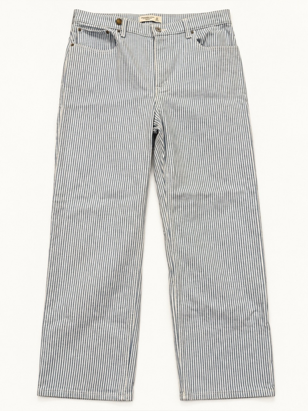 Abercrombie 90s Relaxed High Rise Railroad Stripe Jeans 32 14R